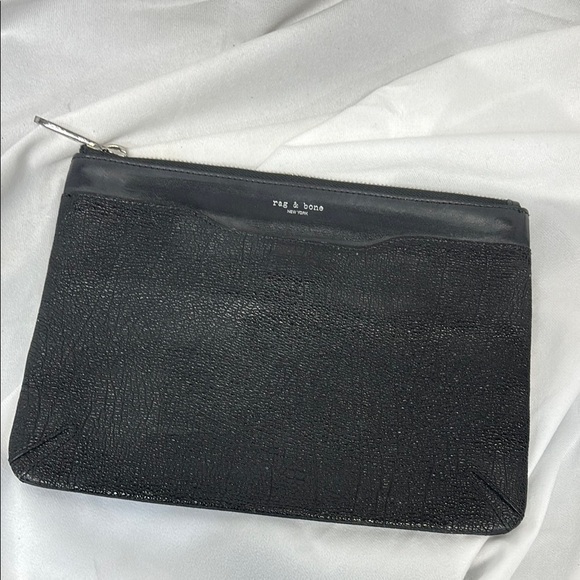 rag & bone Handbags - Rag & Bone Black pebbled Leather 11x8 clutch purse bag